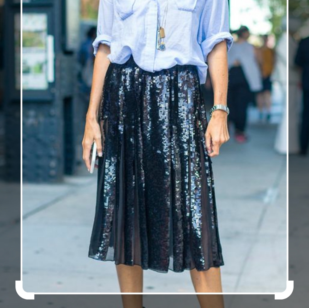Black sequin skirt